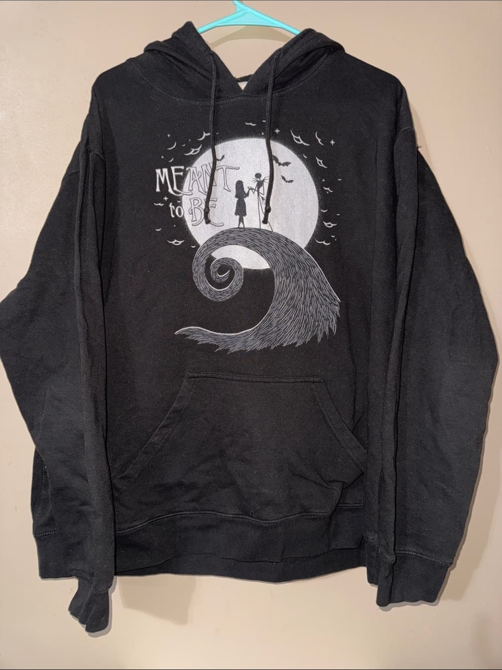 Disney Nightmare Before Christmas Meant To Be Jack Sally Black Hoodie Mens 2XL