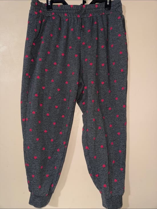 Torrid Gray Heart Print Jogger Sweatpants Womens Size 0 XL Lounge Pants Pockets