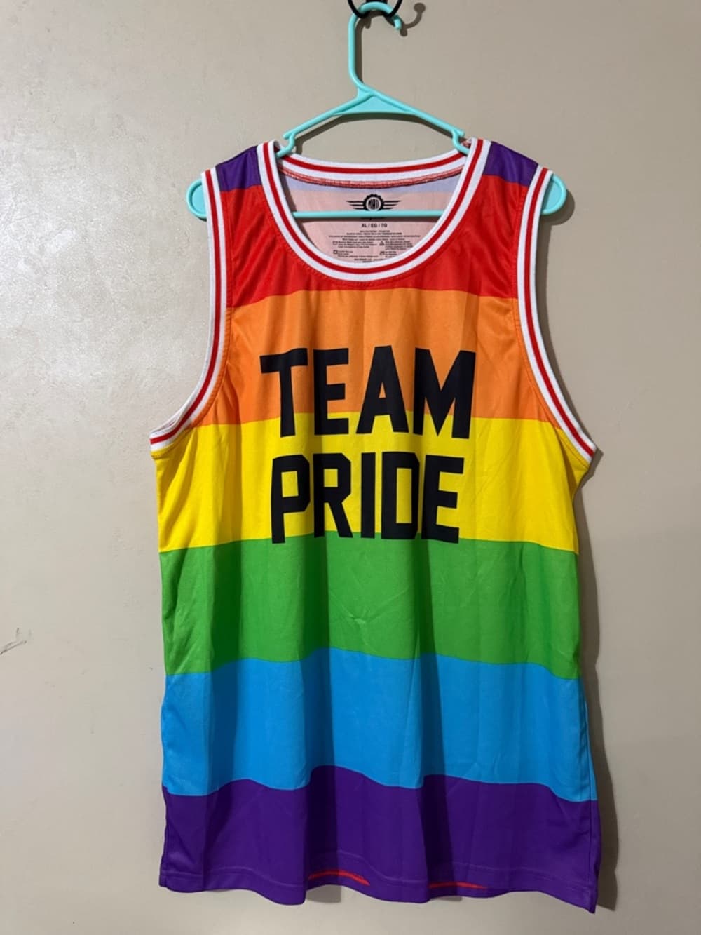 Mad Engine Team Pride Love Wins Rainbow Basketball Jersey Mens XL Mesh Tank Top