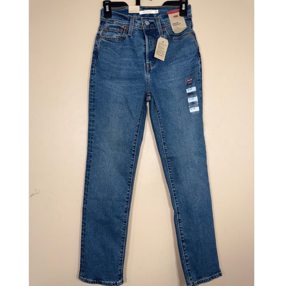 Levis Wedgie Straight High Rise Jeans Womens 25x28 Blue Denim New NWT