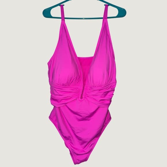 Bleu Rod Beattie Urban Legend One Piece Swimsuit Dahlia Pink 18W RBKK25776X