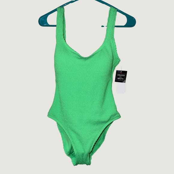 Salt & Cove Womens Mint Green Smocked One Piece Swimsuit SC251007MO XS New