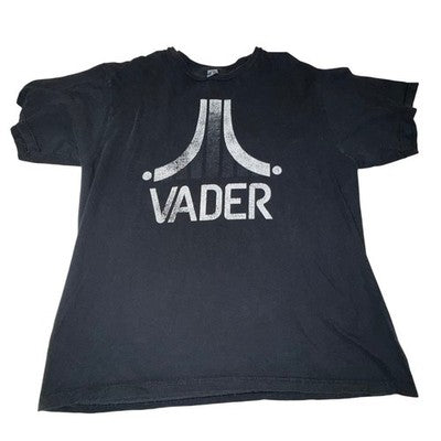Shirt Woot Mens XL Vader Atari Mashup Graphic T-Shirt Black Star Wars Gaming Tee — front