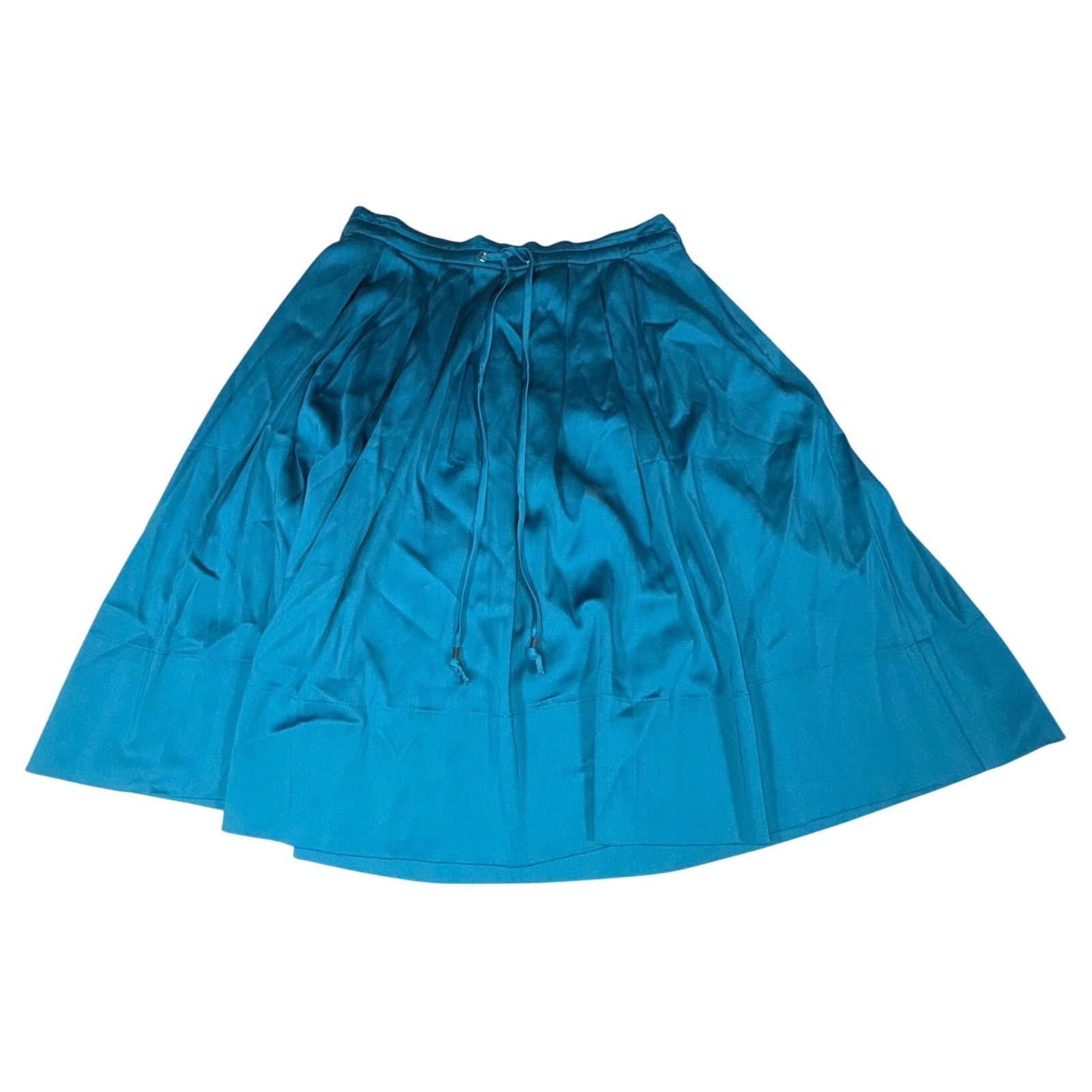 LOFT Womens Size 6 Teal Blue Pleated A-Line Drawstring Skirt NWT 23000087