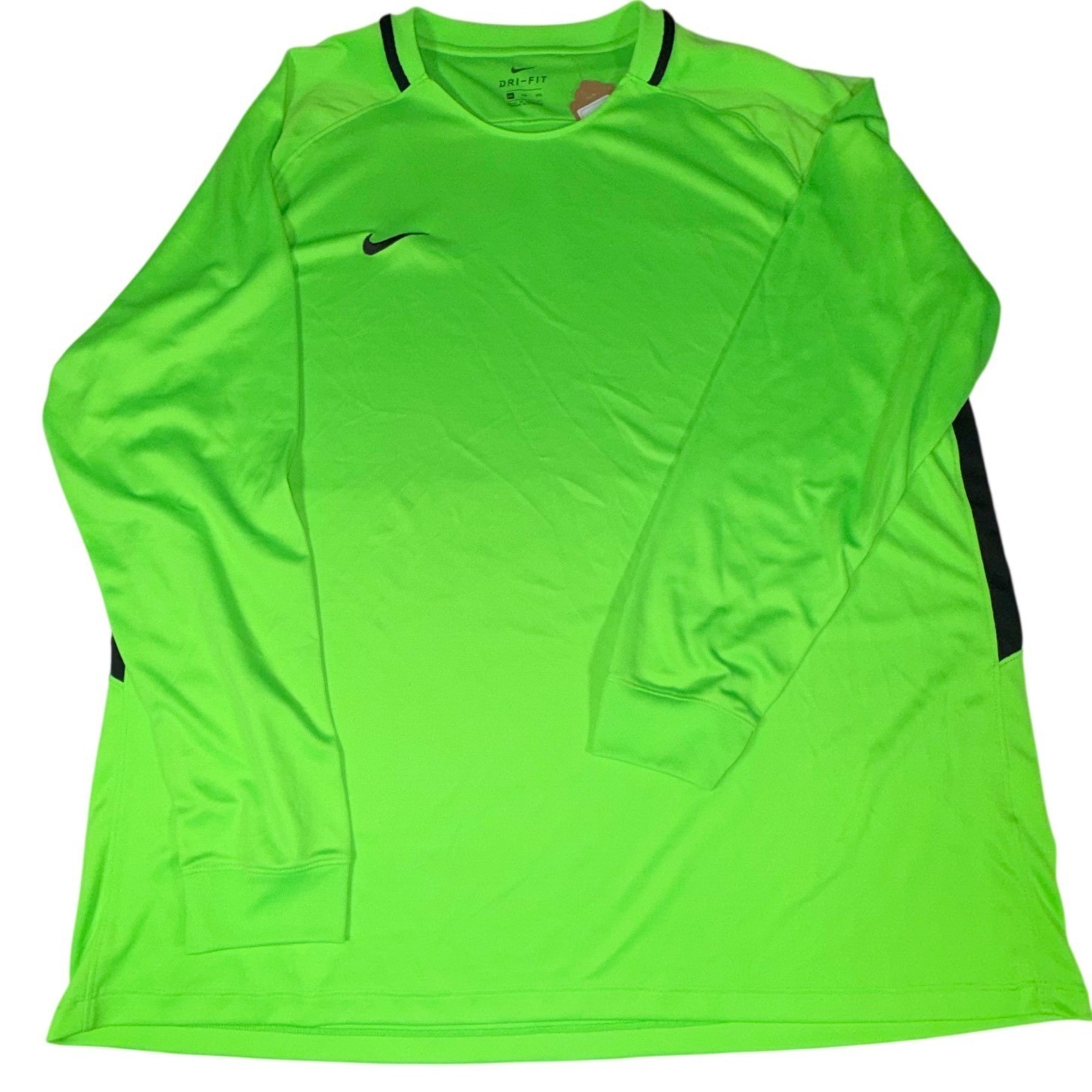 Nike Dri-FIT Park III Goalkeeper Jersey Mens XXL Green Black Long Sleeve Flaws