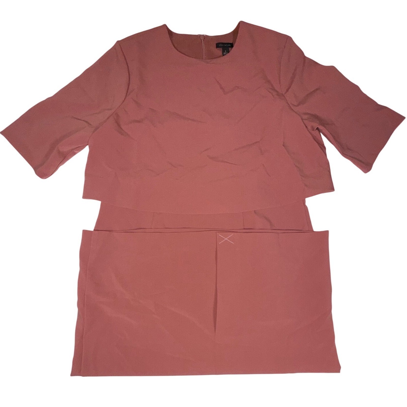 NWT Ann Taylor Pink Popover Shift Dress Size 8 Stretch Work MSRP $139