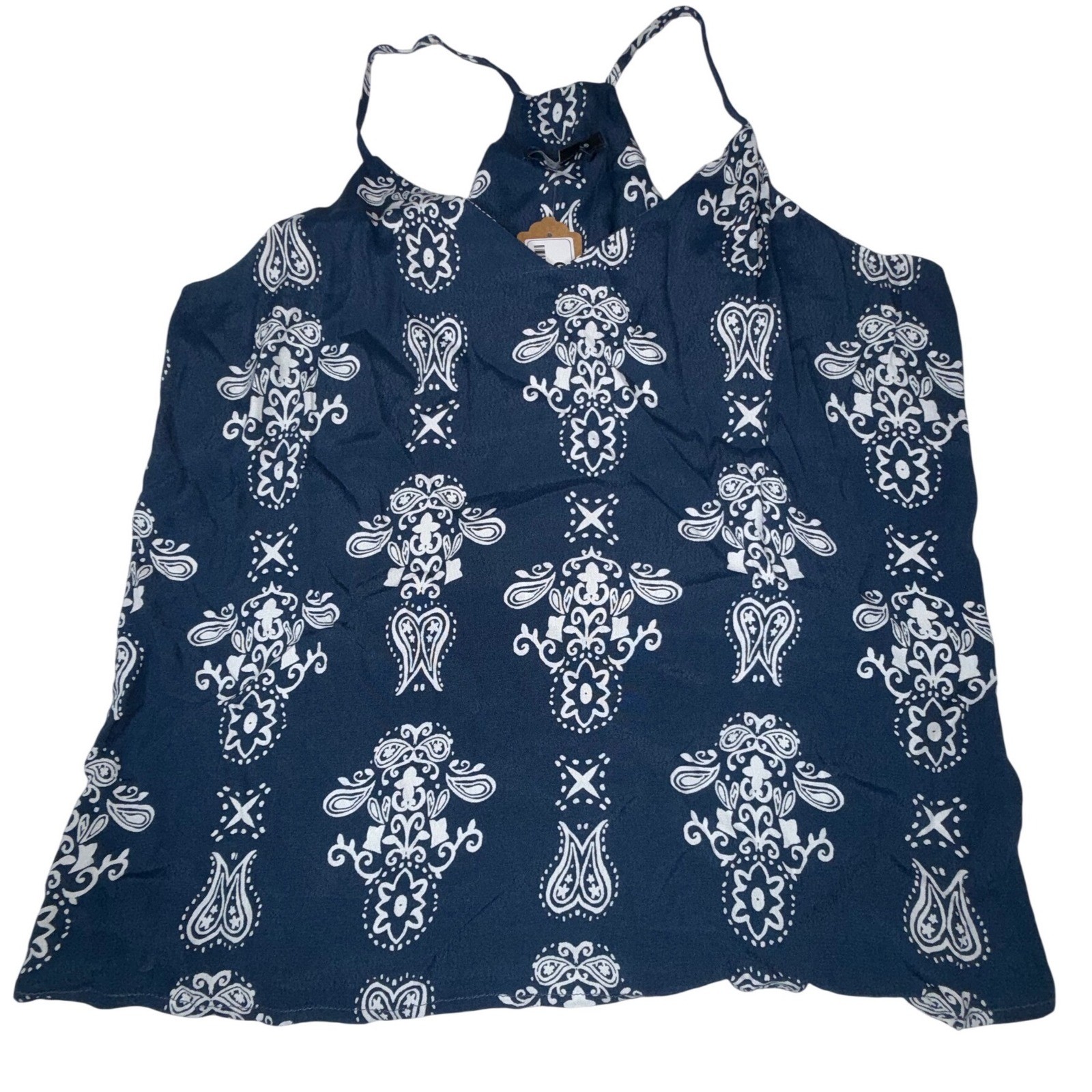 Velvet Heart Women's XS Navy Paisley Racerback Camisole Tank Top 50F-23645