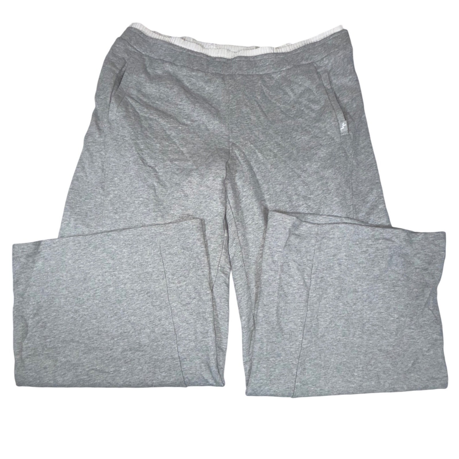 NWT JoyLab Women's XL Gray Heather French Terry Wide Leg Sweatpants L058XM