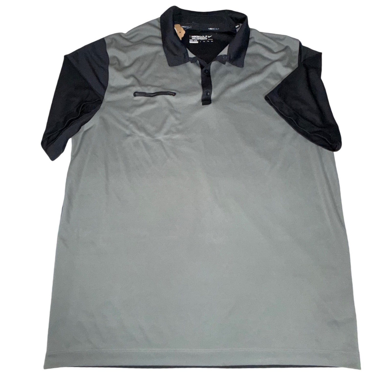 Nike Golf Tour Performance Men's 2XL Gray Black Dri-FIT Colorblock Polo