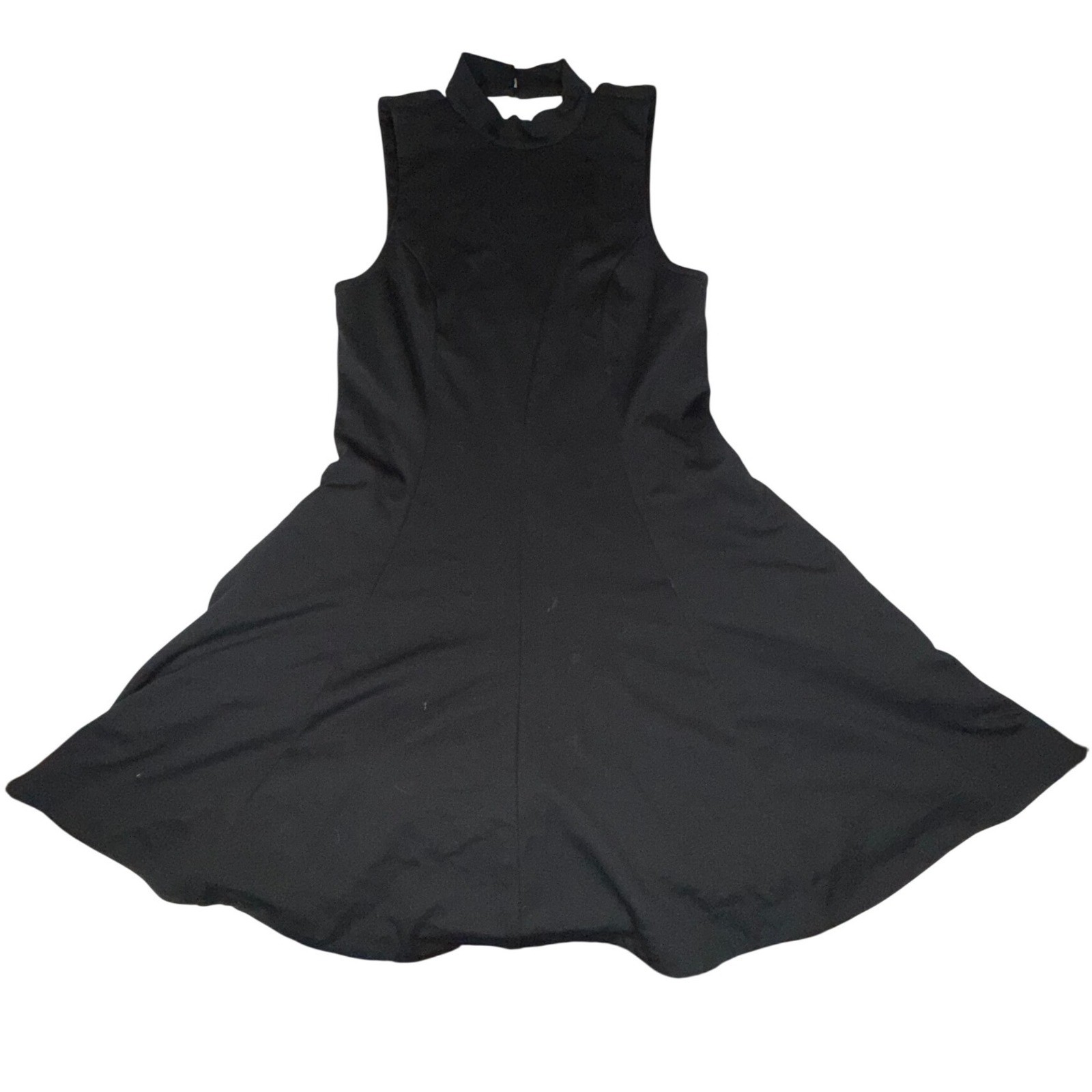 Free People Layla Women's S Black Ponte Fit Flare Cutout Mini Dress Pockets