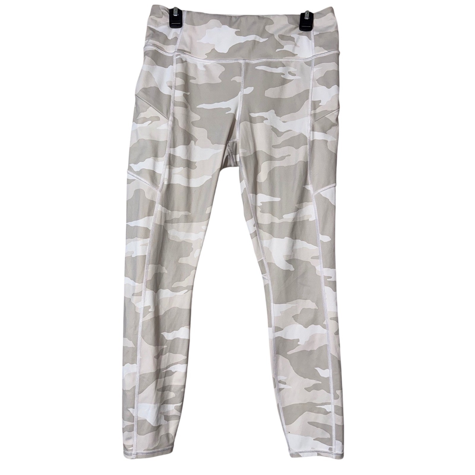 Athleta Contender Camo 7/8 PowerLift Leggings Beige White Medium 405480