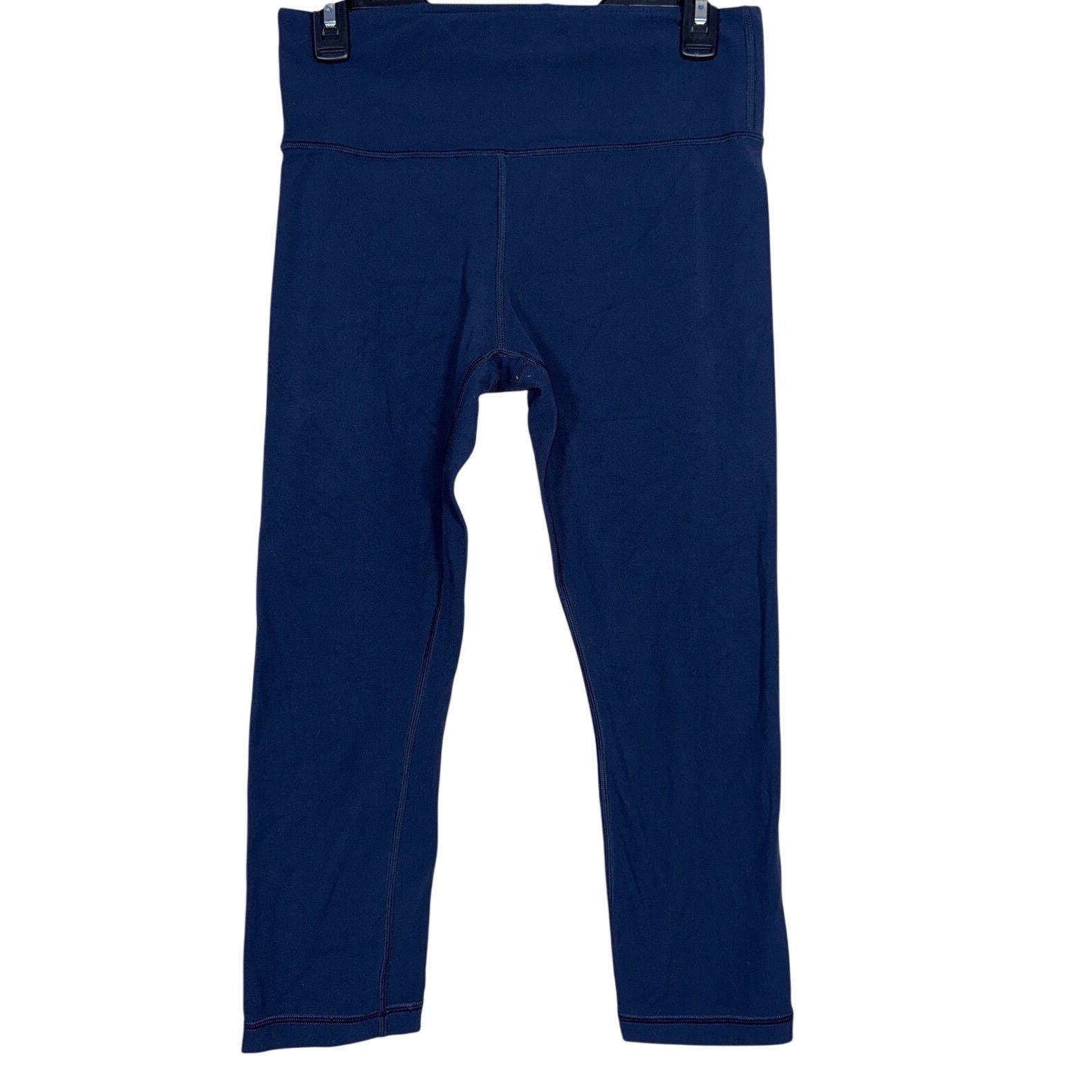 Athleta Womens M Navy Blue High Rise Capri Leggings 17.5in Inseam Pocket