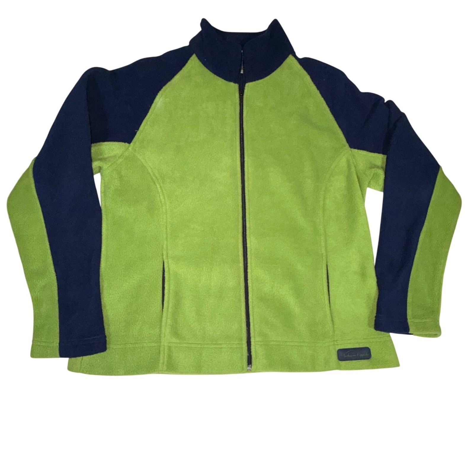Niebaum-Coppola Winery Fleece Jacket L Green Navy Full Zip Made in Canada