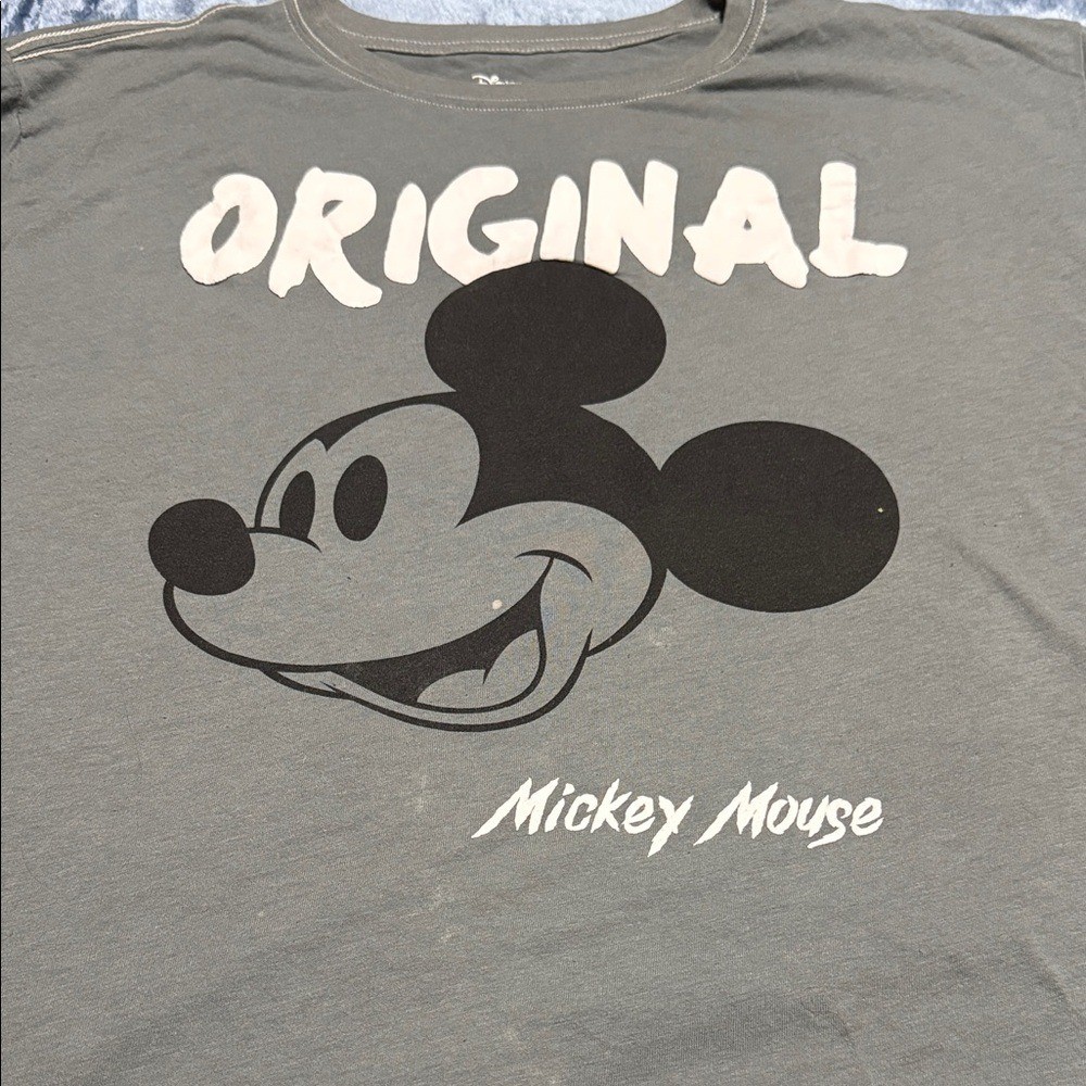 Disney Mickey Mouse 3XL (21) Gray Original Graphic T-Shirt 23" Pit to Pit