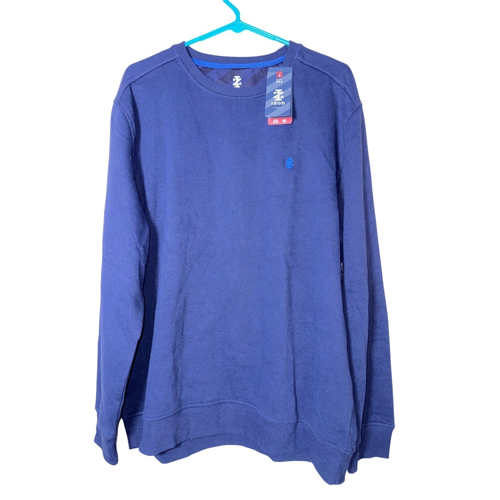 IZOD Advantage Fleece Men's Large Navy Crewneck Sweatshirt NWT