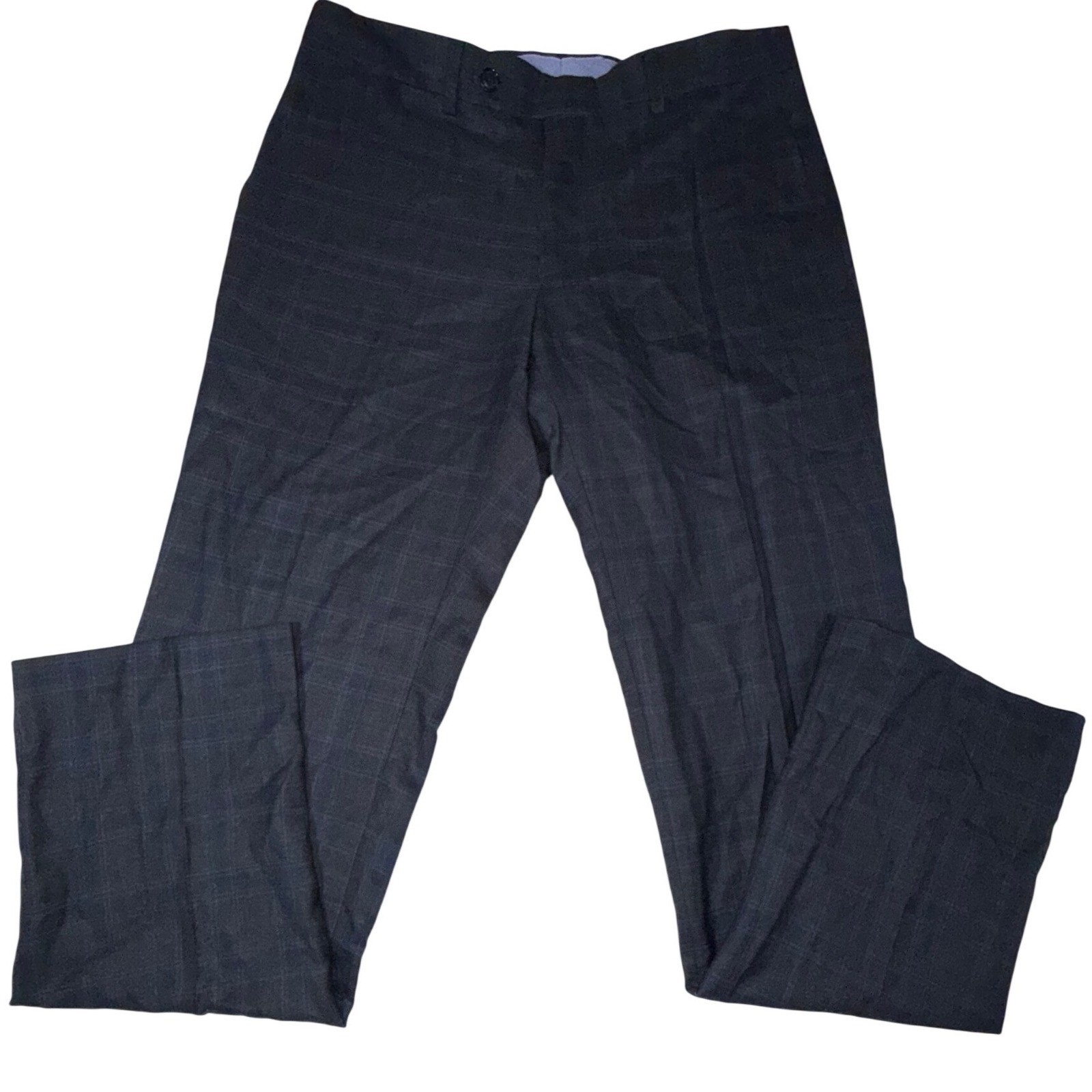 NWT Tommy Hilfiger Tyler Suit Pants Men's 32x30 Blue Plaid Wool Blend $190