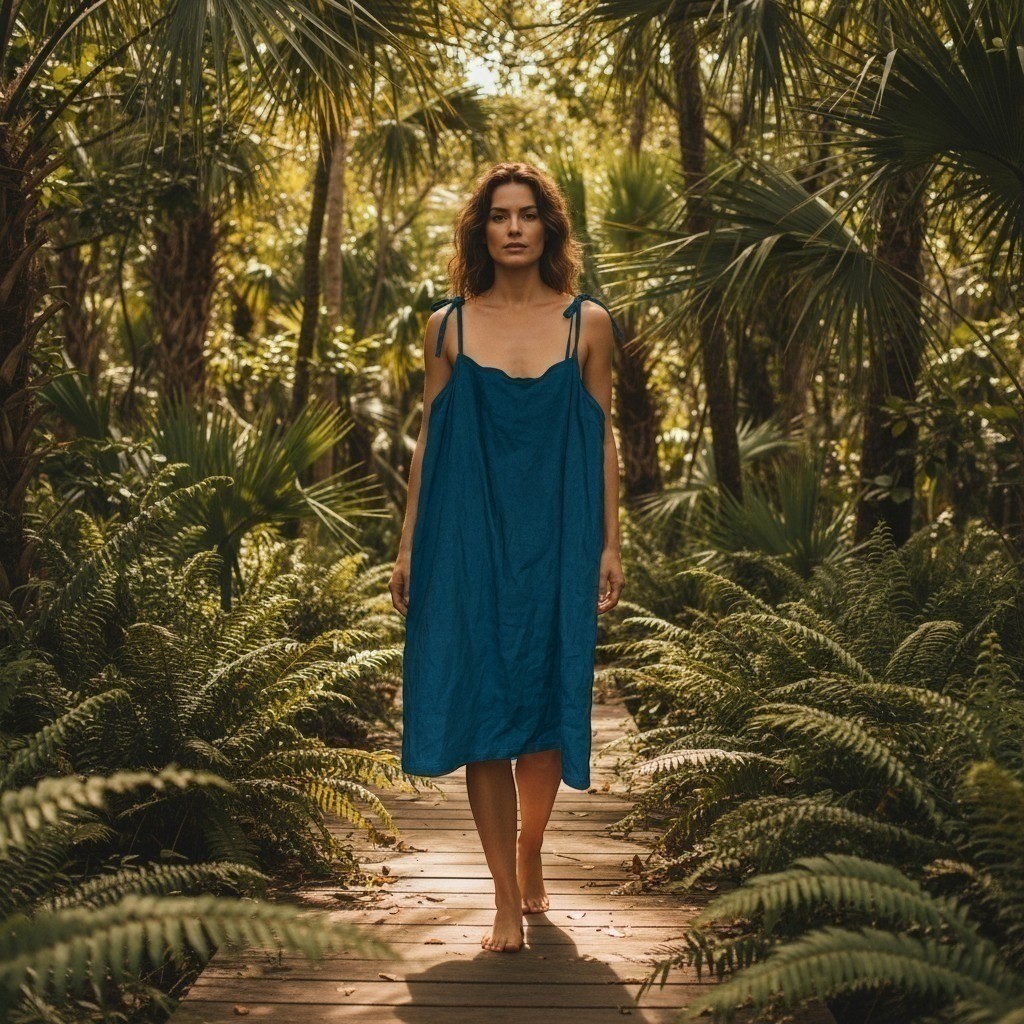 Vitamin A Women's XXL Teal Tie-Shoulder Swim Cover-Up Dress NWT