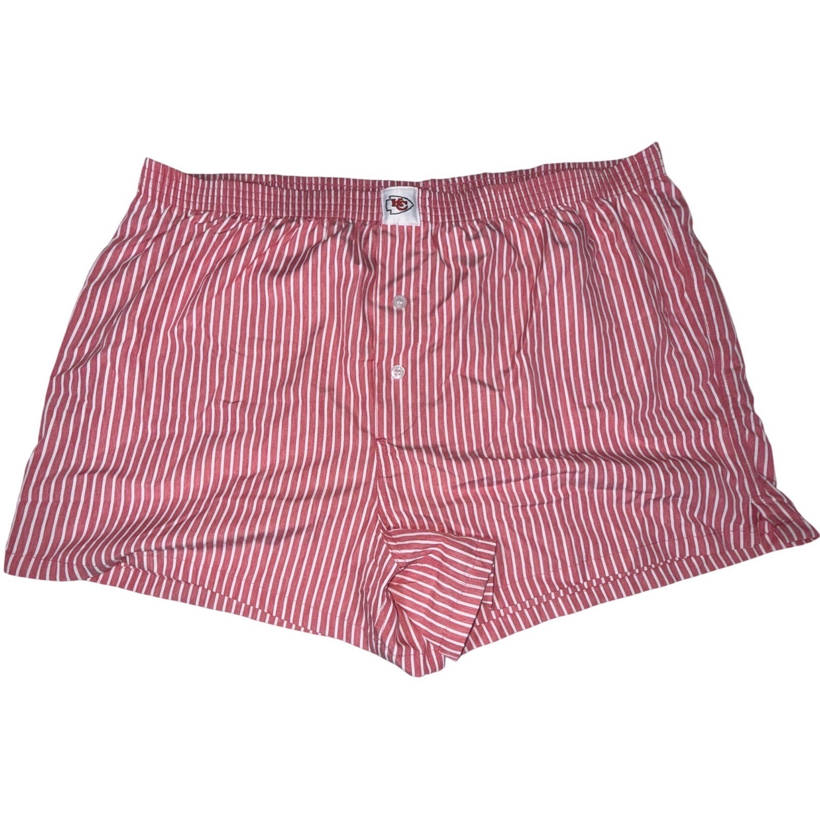 NFL Team Apparel Kansas City Chiefs Womens L Red White Striped Pajama Shorts