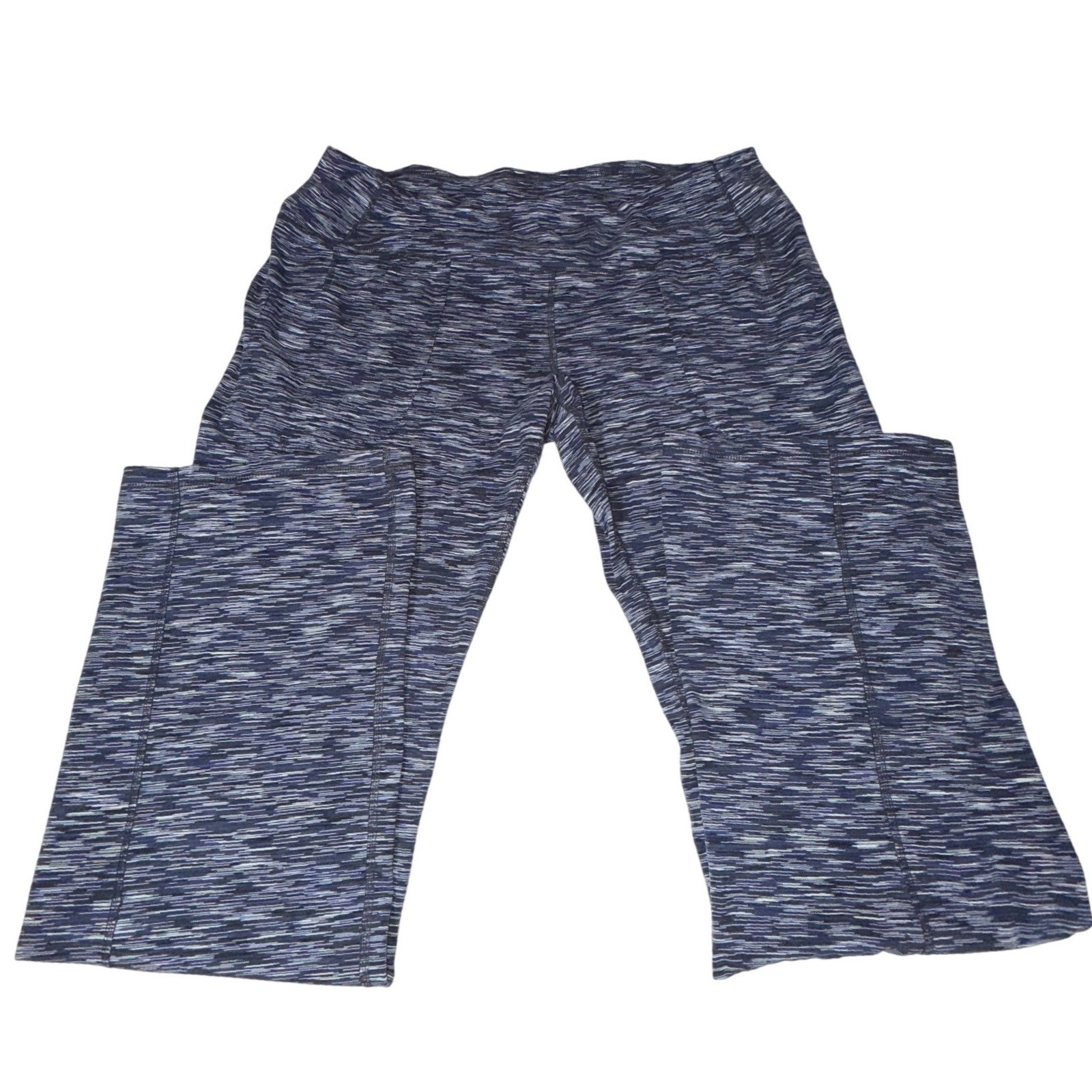Jofit Womens XXL Space Dye Wide Leg Active Pants Blue Gray Pull On 31 Inseam