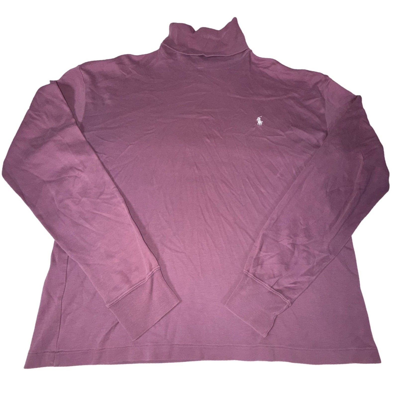 Polo Sport Ralph Lauren Mens M Purple Cotton Turtleneck Long Sleeve Shirt