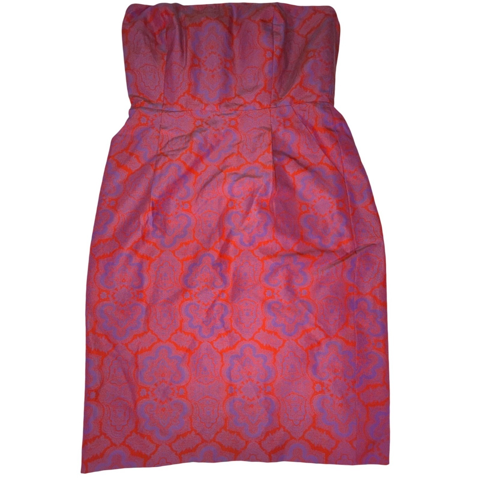J.Crew Ella Womens 2 Medallion Paisley Cotton Silk Strapless Dress 72213
