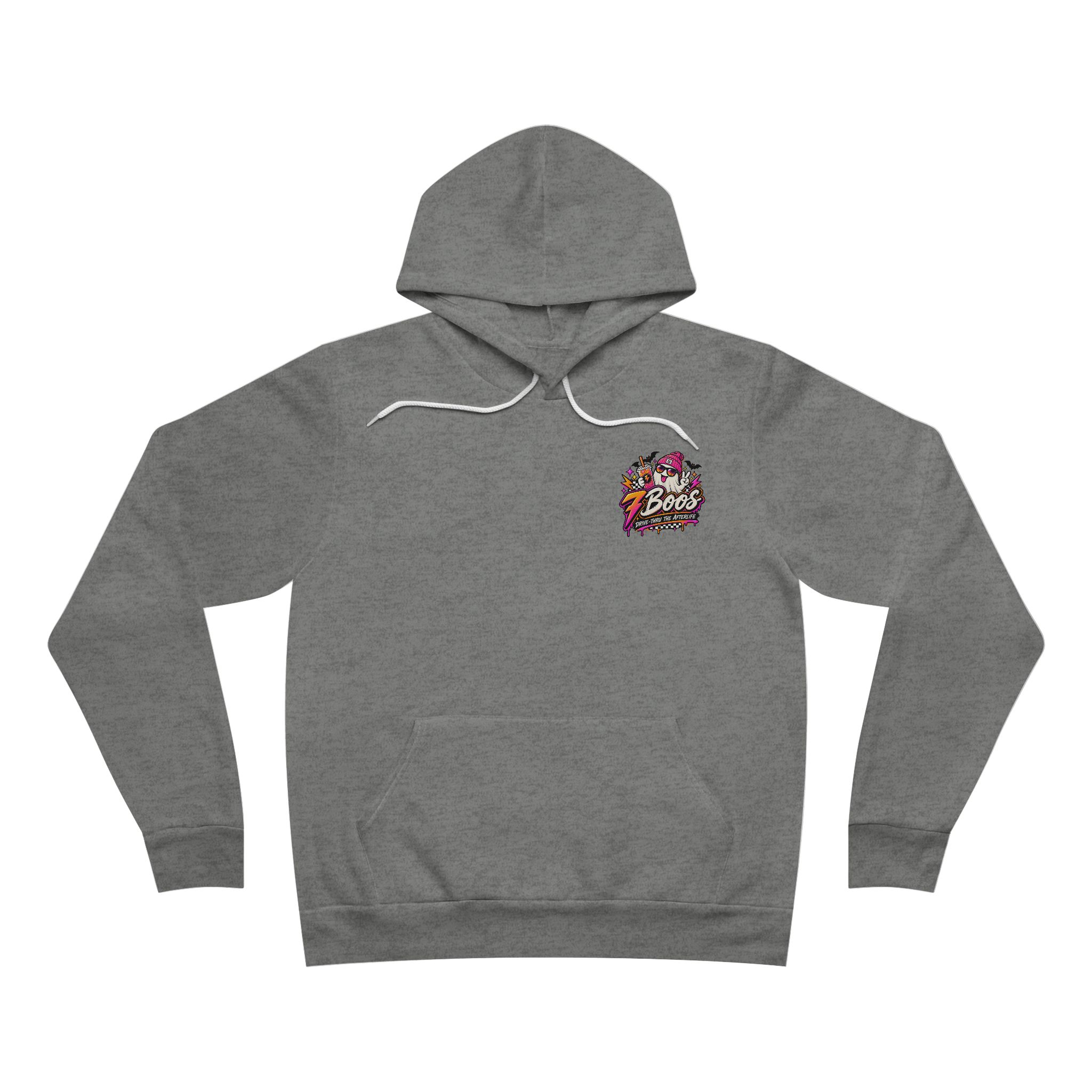 Ghost Arcade Hoodie — "7 Boos" Retro Gaming Horror Pullover in Deep Heather