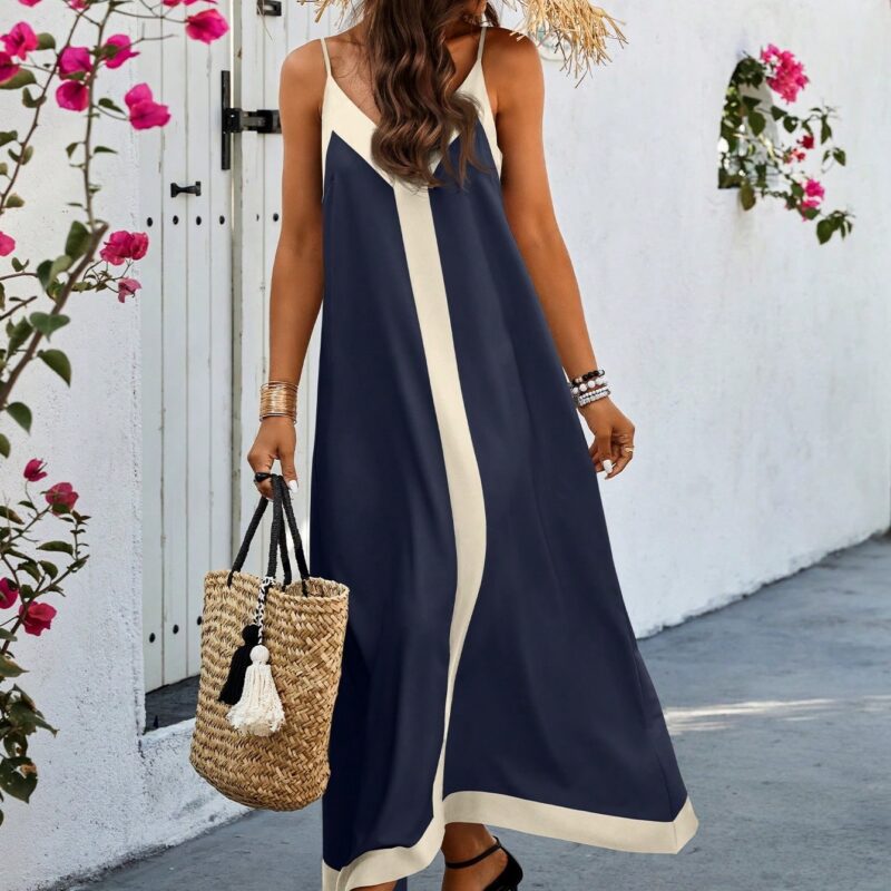 Coastal Contrast Maxi Dress