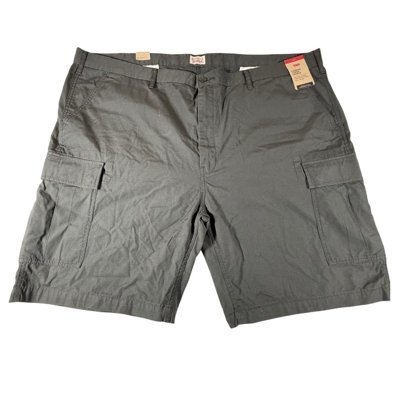 NWT Levi's Carrier Cargo Shorts Men's 50 Gray Ripstop Cotton 24878-0009