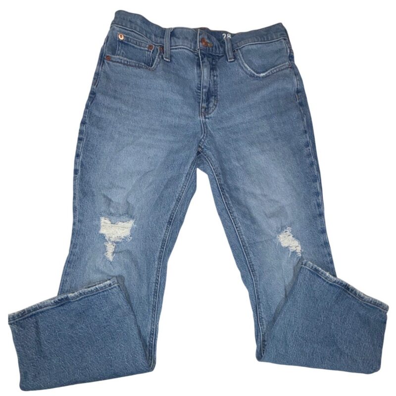J.Crew Re-Imagined Billie Demi-Boot Crop Jeans Womens 28 Blue Distressed
