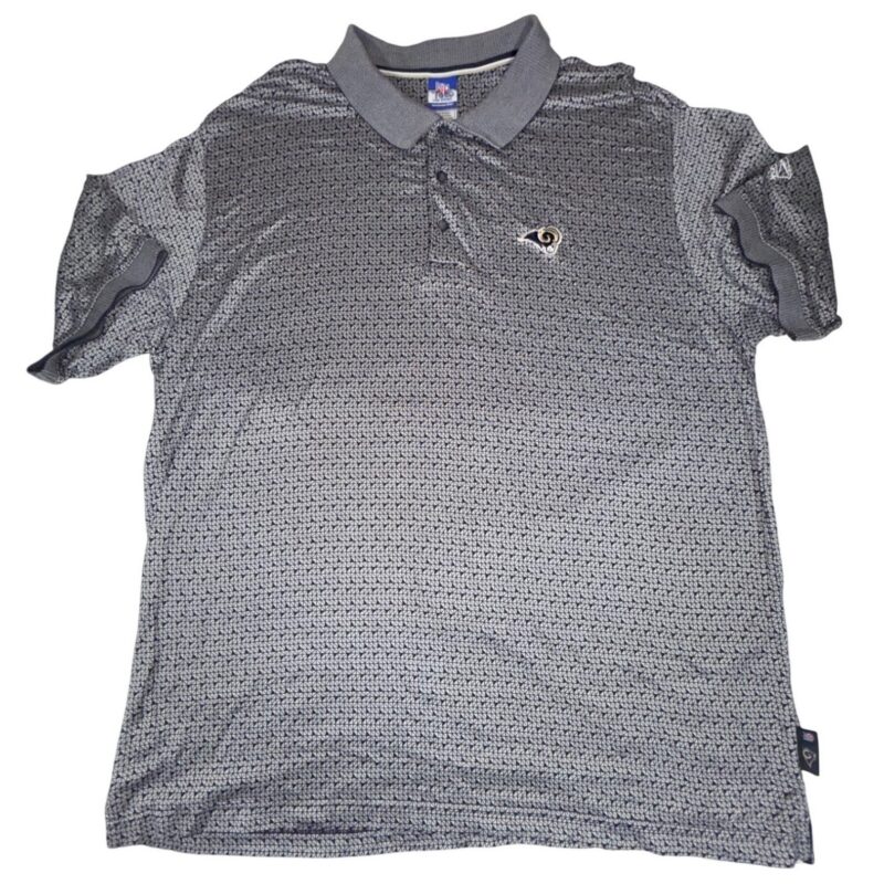 Reebok NFL Team Apparel St Louis Rams Polo Shirt Mens XL Navy Blue Vintage Logo