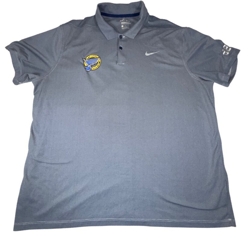 Nike Dri-FIT St Louis Blues AAA Blues Polo Shirt Mens XL Blue Micro Stripe 22