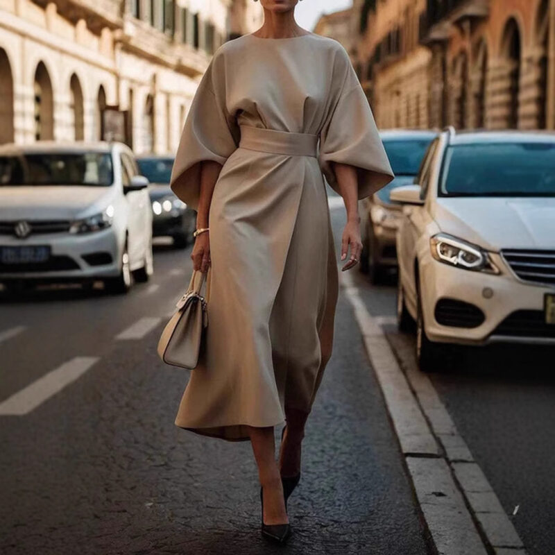 Afterlight Belted Batwing Midi Dress