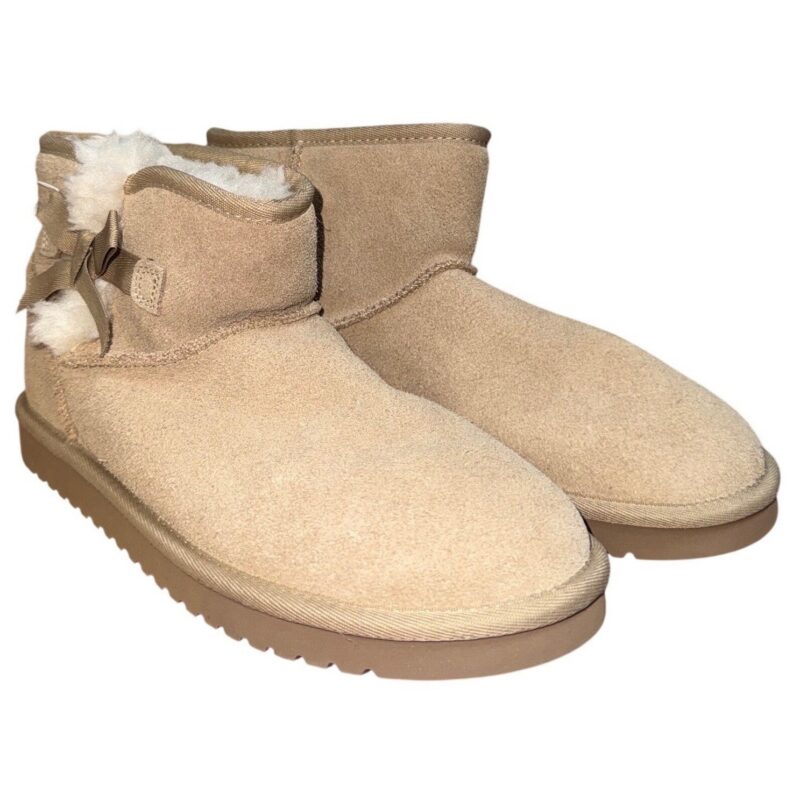 Koolaburra by UGG Victoria Mini Women's 8 Sand Suede Bow Boots 1114731