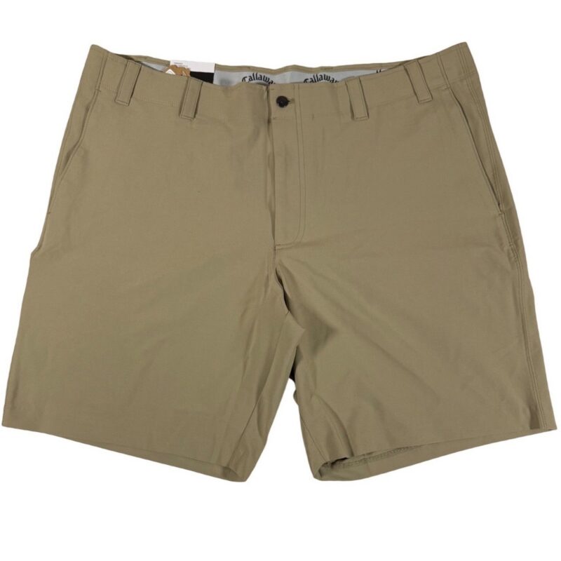 NWT Callaway Men's 40 Chinchilla Khaki Golf Shorts Opti-Dri 9in CGBSGOV3