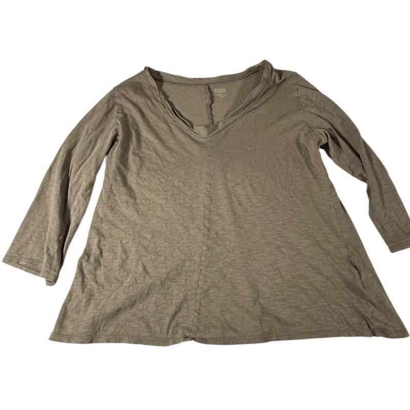 Eileen Fisher Garnet Hill Organic Pima Cotton V-Neck Pajama Top M 3/4 Sleeve