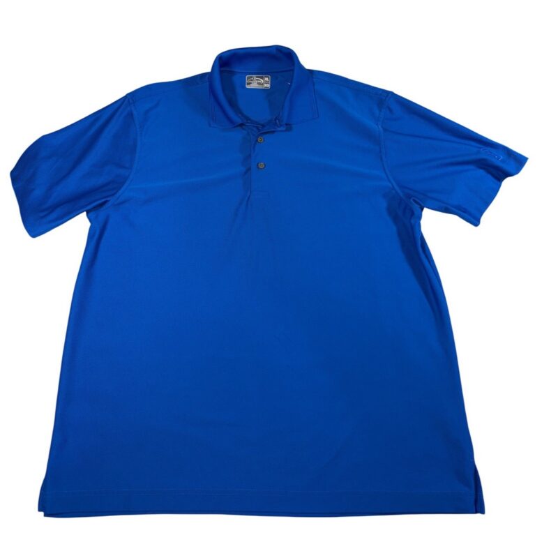 Champions Tour Men's XL Royal Blue Textured Golf Polo Shirt Short Sleeve